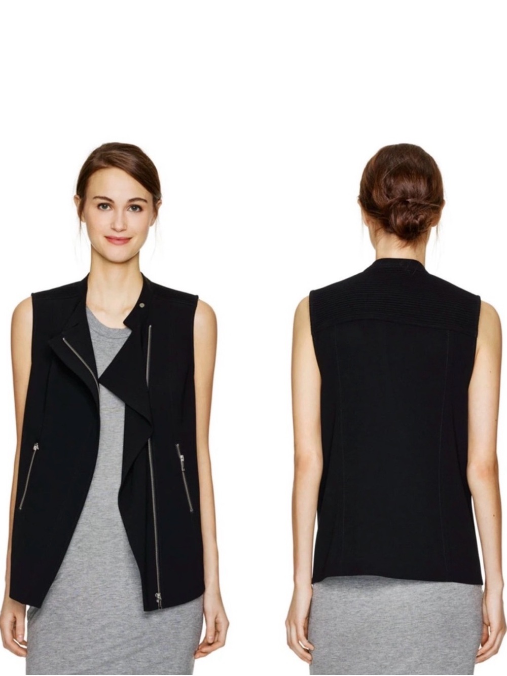 Aritzia Babaton black zipper vest